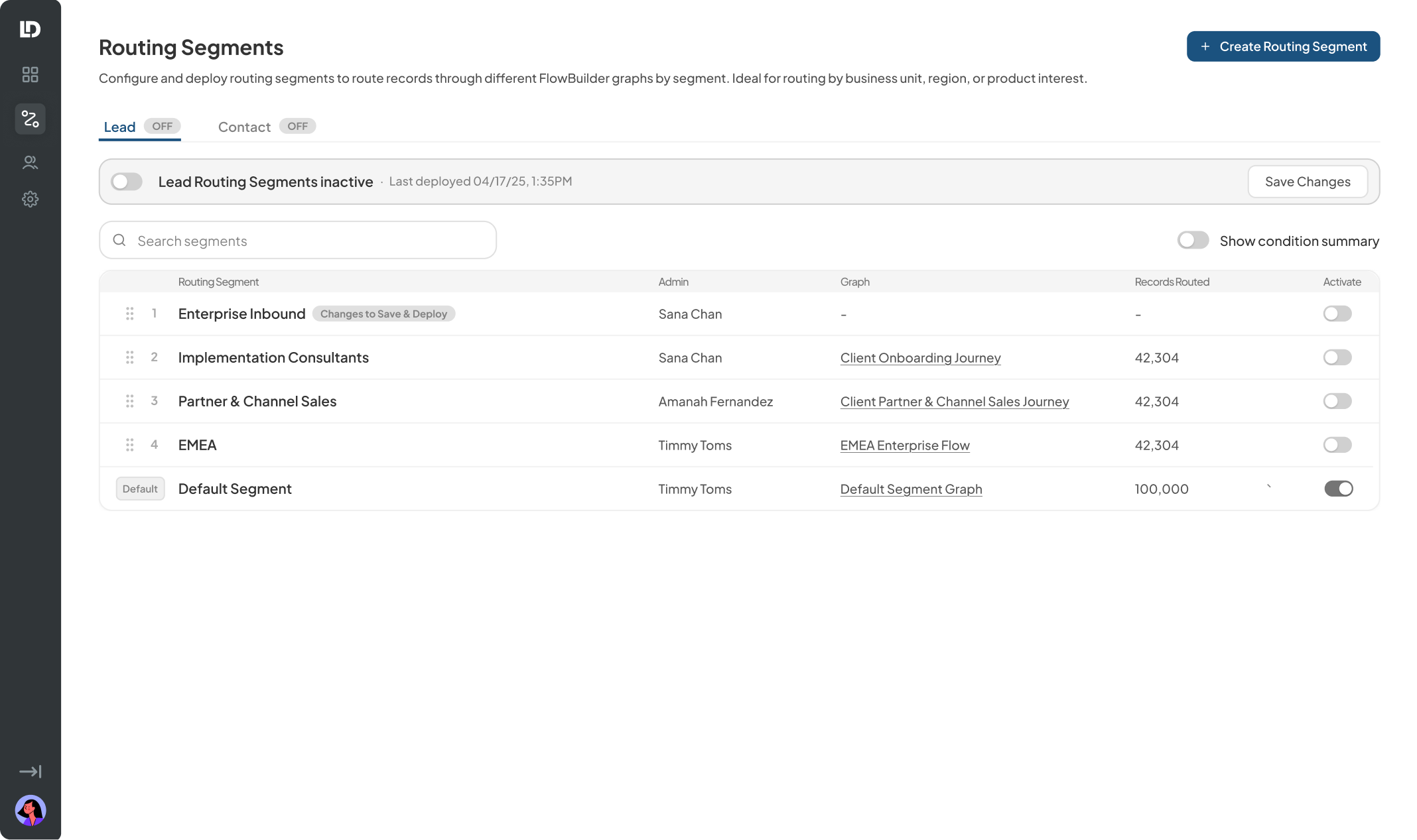Enterprise Inbound segment moved to first priority