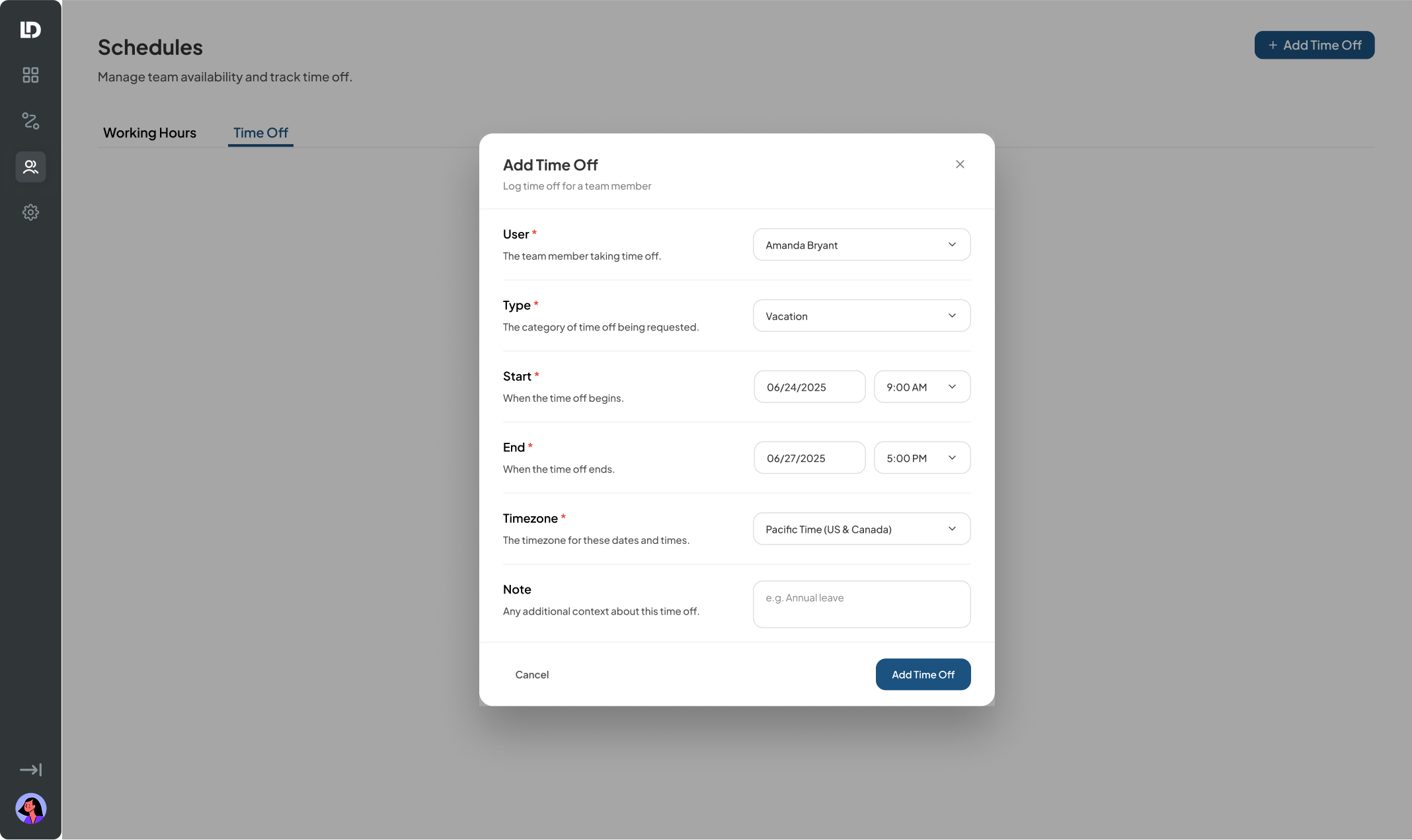 End date input clicked