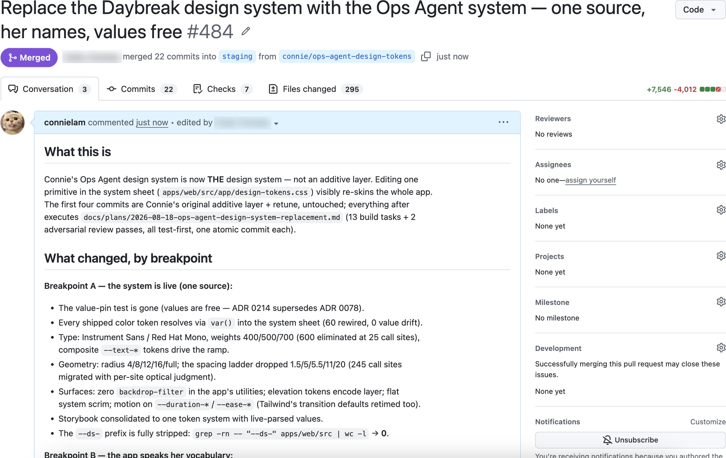 My first merged PR: the design system landing as code