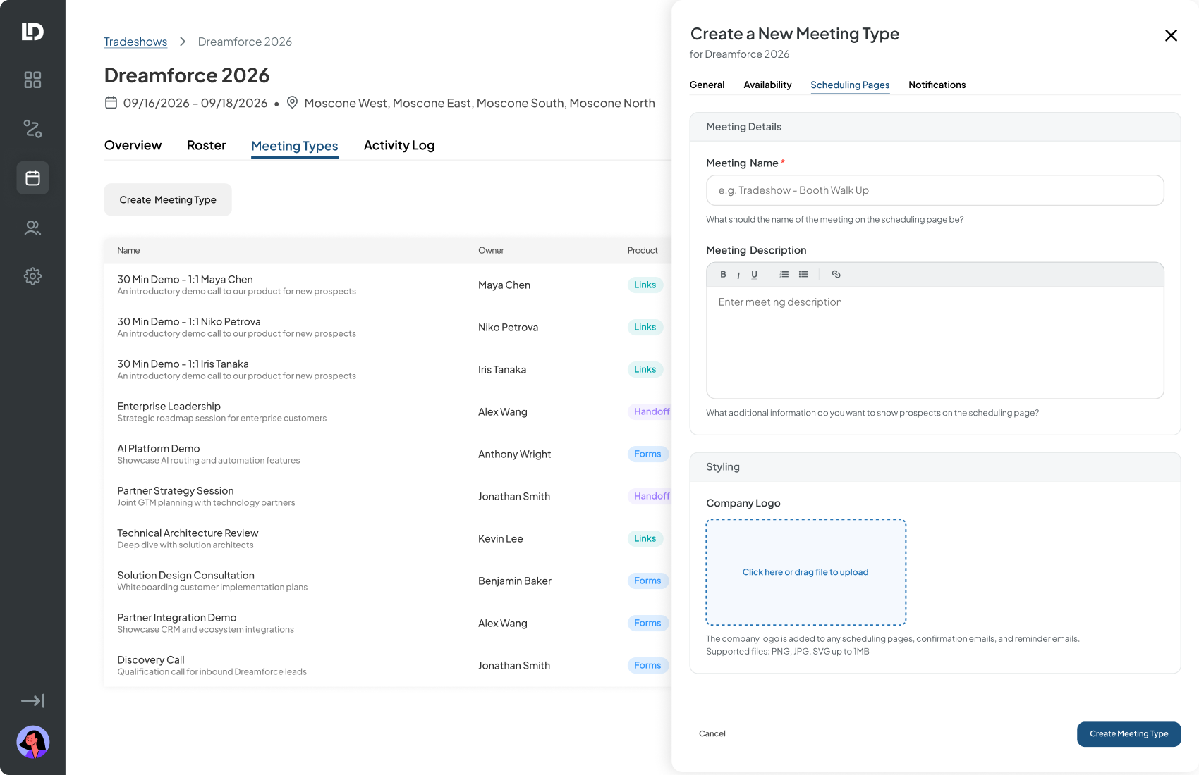 Scheduling Pages tab